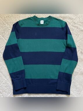 GAP Crewneck Striped Cotton Sweater Cottage Whimsical Academia Preppy Sz M